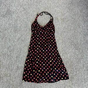 Urban Outfitters Black Cherry & Strawberry Design Mini Dress